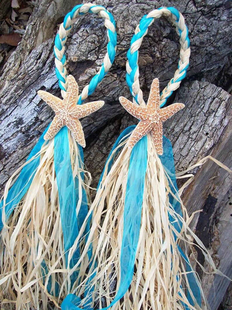 Sale Small Aisle Decor Ribbon And Raffia Beach Wedding Etsy