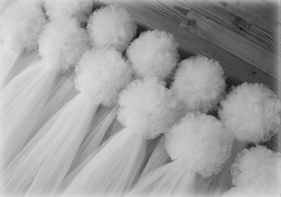 Tulle Pew Bows 30 Colors Quinceanera Church Pew White Etsy