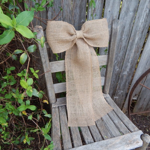Burlap Bow, Pew Bow, Rustic Wedding, Church Pew, Weddings, Fall Decor, Thanksgiving, Country Decor, Wreath Bow, Customize, Barn, Christmas
