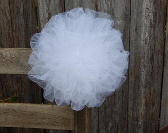 Tulle Pom Pew Bows, Custom Pew Bows, Tulle Wedding Decor, Chair Hangers, Tulle Poms, Quinceanera Decorations, Choose Your Color