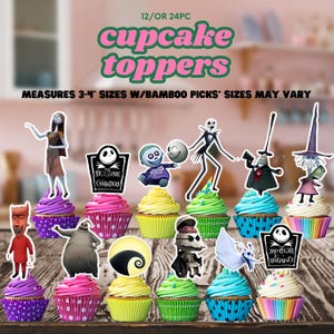 Jack Skellington Custum Cake & Cupcake Toppers Personalized Happy Birthday party supplies decoration centerpiece favor theme gift immagine 3