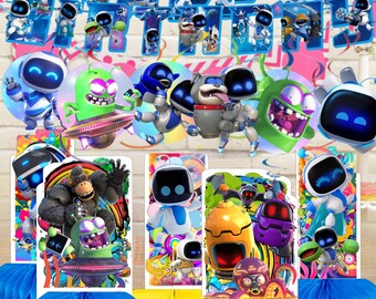 Game Astral Tableware Honeycomb Swirl hanging Plates Cups Napkins Happy Birthday party supplies decoration centerpiece favor theme gift