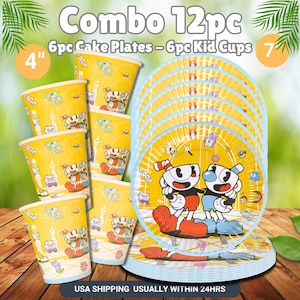 caphead Tableware Honeycomb Swirl hanging Plates Cups Napkins Happy Birthday party supplies decoration centerpiece favor theme gift