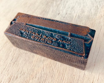 LEATHER STRIPS Letterpress Printers Block, copper engraving, oak sole for shoe repair, printmaking, shoe cobbler equipment