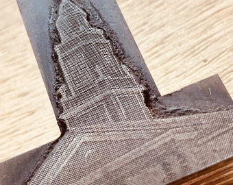 BELL TOWER Vintage Letterpress Printing Block, halftone Architecture, vintage suburbia, wedding chapel, school house, church steeple