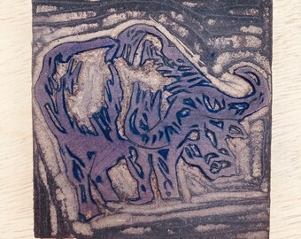 HAND-CARVED OX Letterpress Printers Block, cow oxen steer rancher gift, linoleum cut relief block