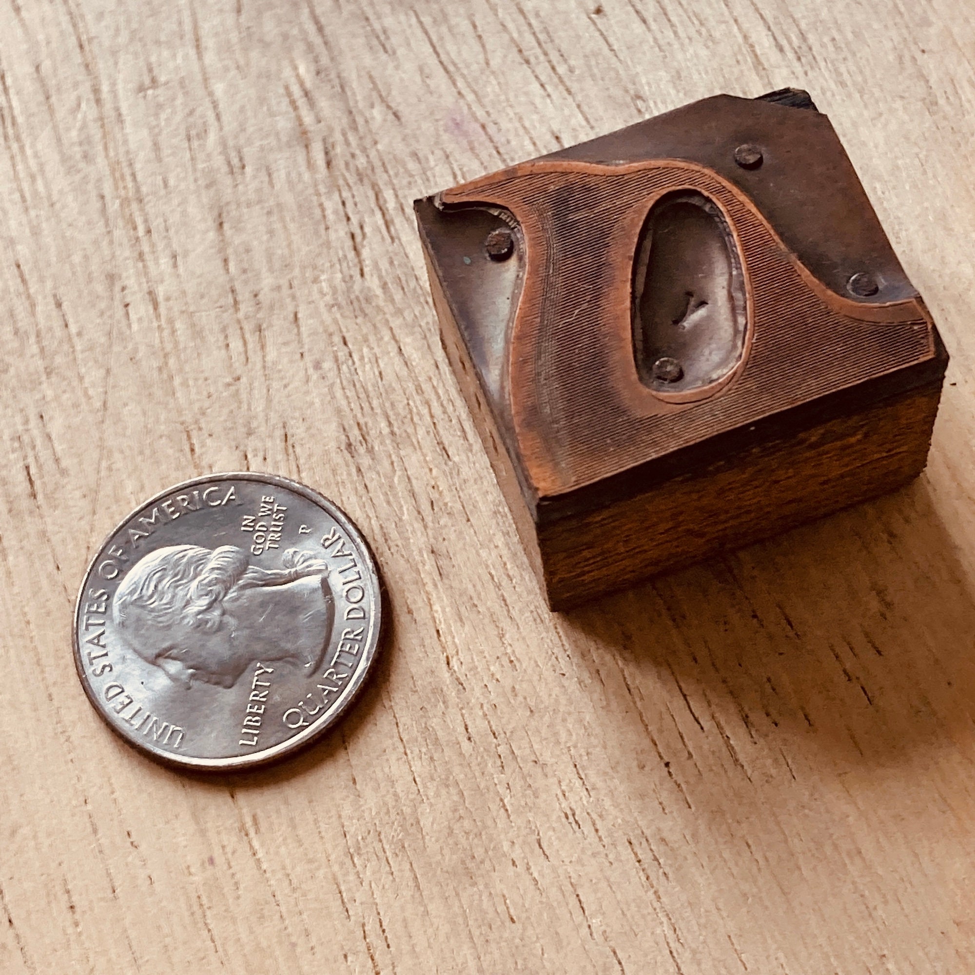 Wooden Saw Handle Hardware Copper Letterpress Printers Block