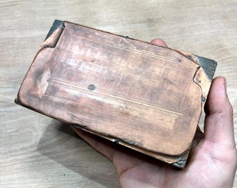 Vintage COUNTRY STORE CASE Box Halftone Image Vintage Copper engraving Letterpress Printing Plate, antique gift, advertisement catalog