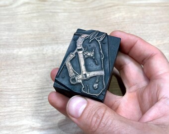 HORSE BUST with HALTER Block, Vintage Copperplate Metal Letterpress Printing Plate, cards, antique gift, vintage horse tack equine equipment