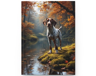 Cuaderno de tapa dura con acabado mate para amantes de los perros English Pointer.