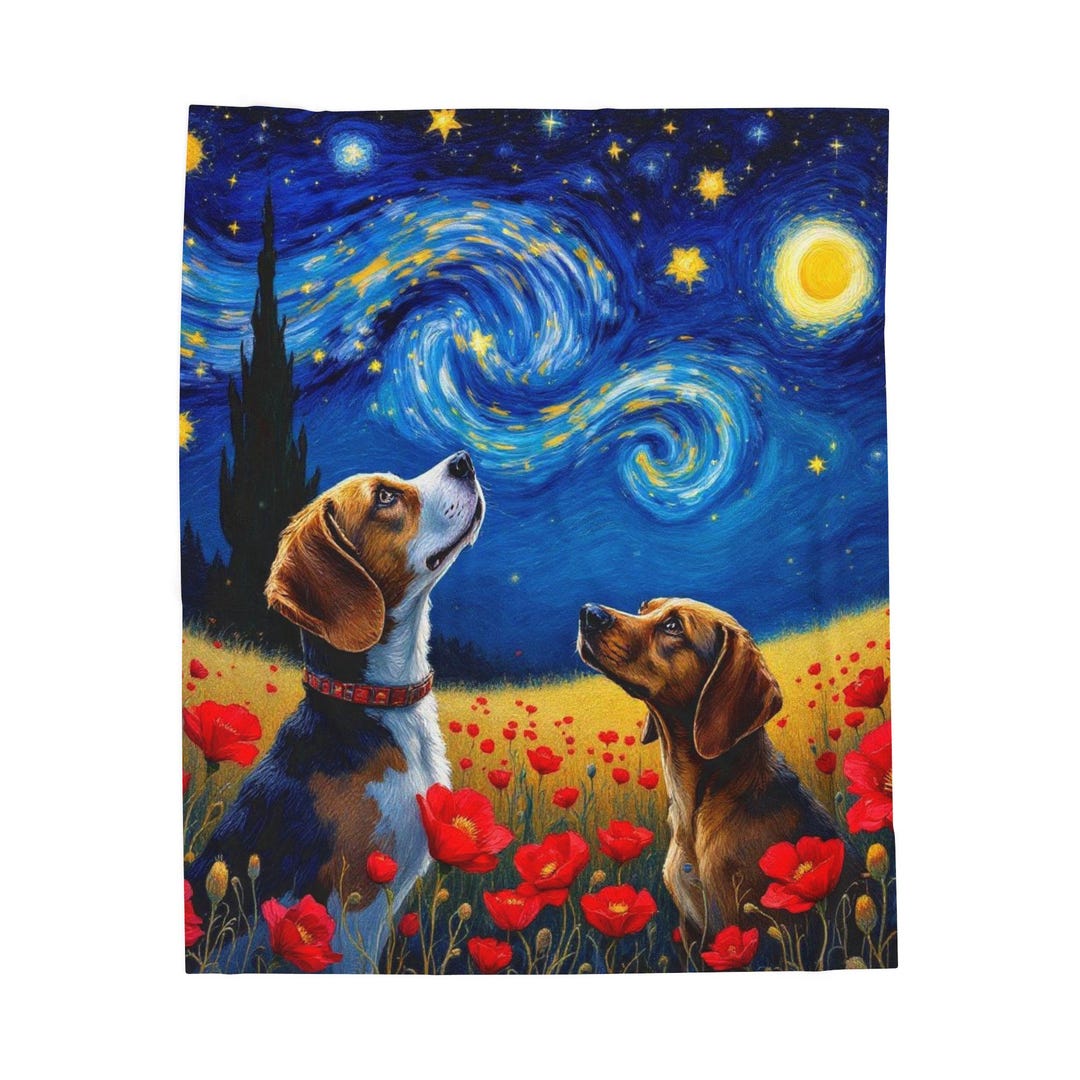 Starry Night Beagle and Ridgeback Blanket - Etsy