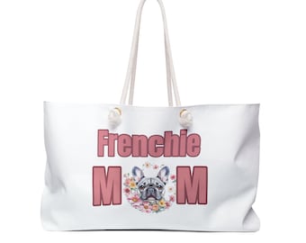 Bolso de fin de semana Frenchie Mom con estampado floral