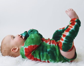 Christmas Infant Bodysuit and Organic Cotton Legwarmers