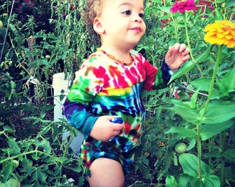 Rainbow Tie Dye Bodysuit and Organic Cotton Leg warmers Baby Shower Gift Rainbow Baby