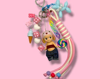 Äkta Sonny Angel Animal V3 Lop Ear Rabbit - Anpassad nyckelring | Väskberlock
