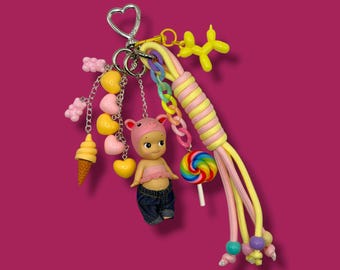 Äkta Sonny Angel Animal V2 Pig - Anpassad nyckelring | Väskberlock
