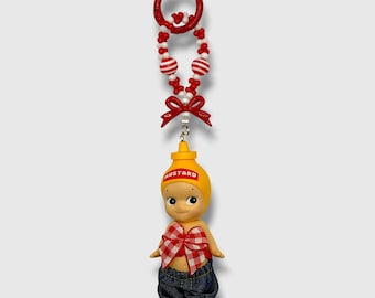 Authentisch Sonny Angel Snack Serie Mustard - Individueller Schlüsselanhänger | Taschenanhänger