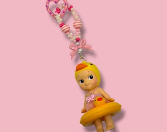Äkta Sonny Angel Animal V2 Anka - Anpassad Nyckelring | Väskberlock