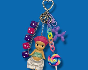 Authentic Sonny Angel Flower Series Carnation - Custom Keychain | Bag Charm