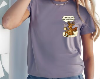 Comfort Colors Reindeer-kerstshirt, grappig vakantie-T-shirt
