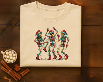 Dancing Skeleton Christmas Shirt, Retro Comfort Colors® Crewneck