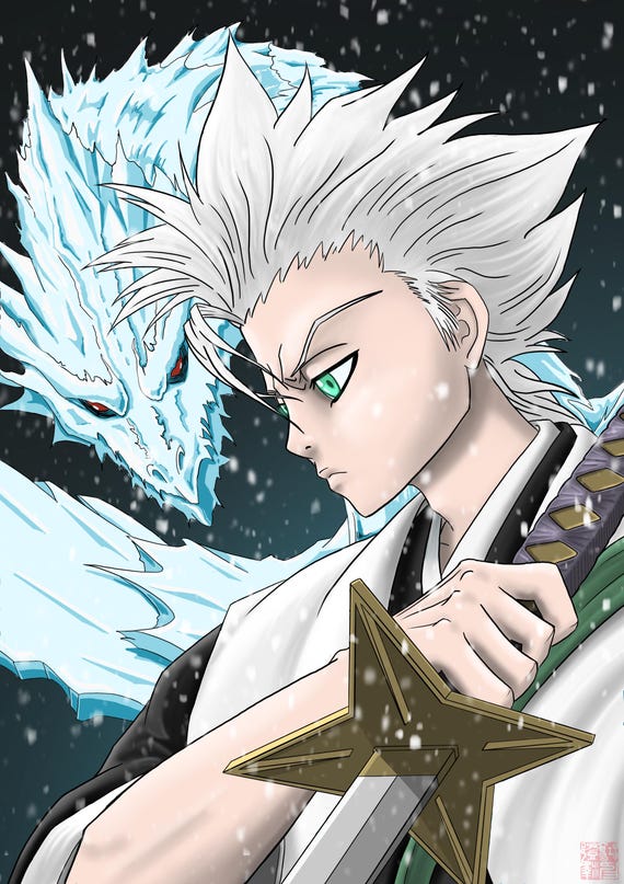 Toshiro Hitsugaya Fan Art Print – Bleach Anime Poster (digital