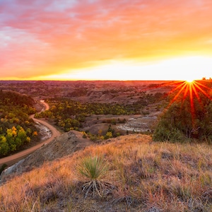 North Dakota Badlands Sunset Landscape Photography Print
