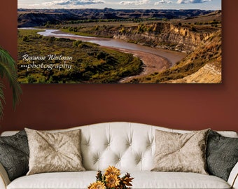 Badlands photography print - Theodore Roosevelt national park Wind canyon panoramic overlook North Dakota photography