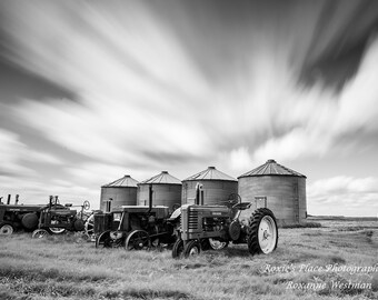 Vintage tractor print John Deere Case photography prints