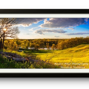 North Dakota landscape photography print Sheyenne River valley at sunset