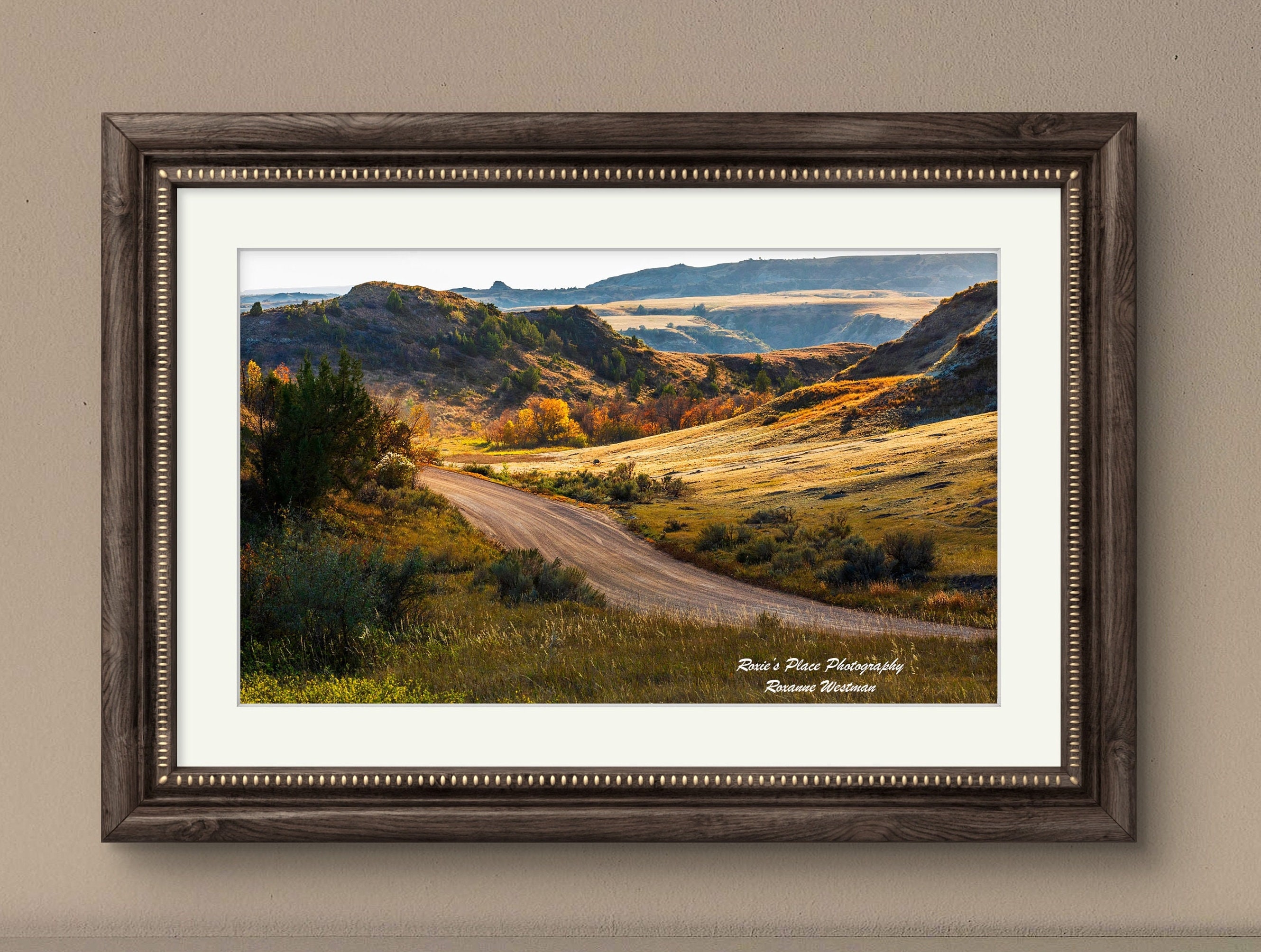 loom 砂漠風景 タペストリー ラグ　ogawa Autumn North Dakota Badlands Landscape Photography Print: Theodore