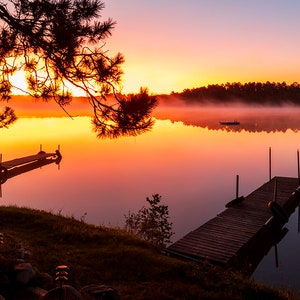 Minnesota print Sunrise on Minnesota lake photography print