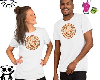 Camiseta Sunset Pier Bait & Tackle / Camiseta vintage de pesca costera