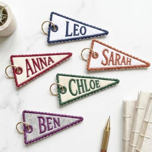 ITH Pennant Bag Charm Machine Embroidery Design, 12 Applique Keychain, Bunting Banner, Backpack Tag, Embroidery File Instant Download