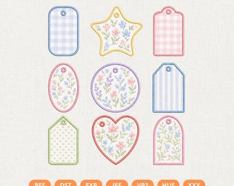 In The Hoop Bag Tag Applique, Tote Bag Charm Machine Embroidery Design Bundle, Backpack Tag, Bag Tag NYC Keychain Girls Trip Bachelorette