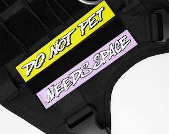 Needs Space Dog Patch - Harness PVC Velcro Patch - Hook & Loop