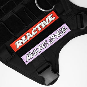 Reactive Dog Patch - Harness PVC Velcro Patch - Hook & Loop