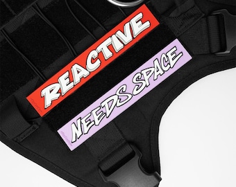 Reactive Dog Patch - Harness PVC Velcro Patch - Hook & Loop