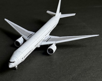 Kit de maqueta de papel del Boeing 777-300ER: Plantilla de avión a escala 1/400 (Descarga en PDF)