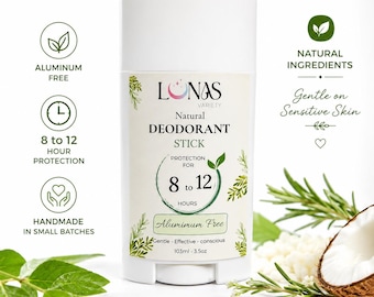 Natural Deodorant Stick | Aluminum Free | 8–12 Hour Protection | Sensitive Skin | Handmade Deodorant | Tea Tree