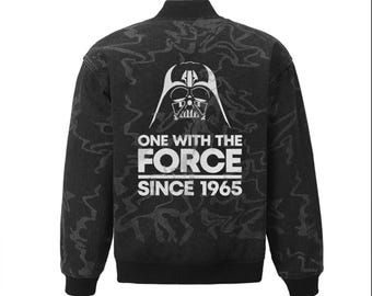 Custom 60th Birthday Cotton Denim Jacket: "One With The Force"