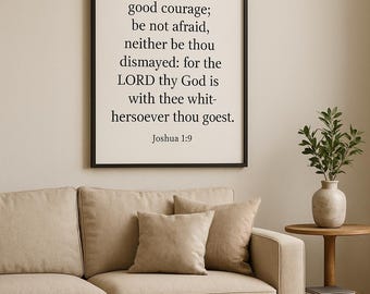 Joshua 1:9 Bible Verse Print, Christian Home Decor (Digital Download)