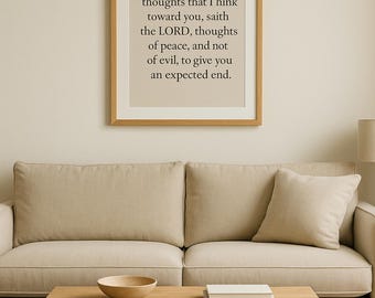 Jeremiah 29:11 KJV Scripture Print, Minimalist Bible Verse (Digital Download)