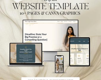 Kajabi Website Template for Therapists, Counselors & Wellness Coaches | Natural Holistic Kajabi Theme | Course Creator Website Kit