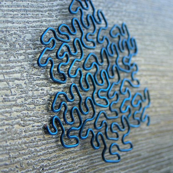 Fractal Necklace - Peano-Gosper in Indigo