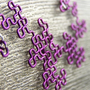 Fractal Necklace Dragon Curve 8th Iteration in Amethyst image 1