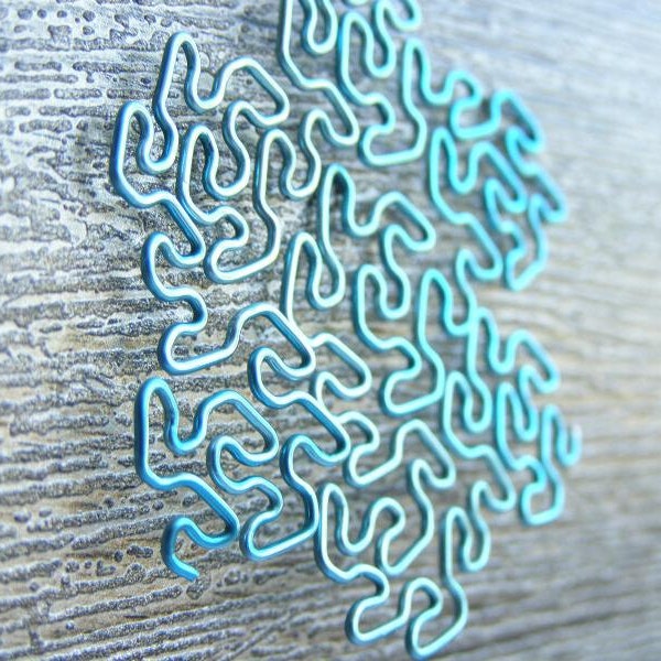 Fractal Necklace - Peano-Gosper in Ice Blue