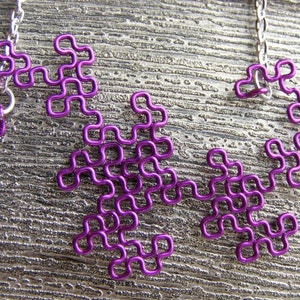 Fractal Necklace Dragon Curve 8th Iteration in Amethyst image 2