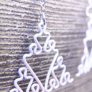 Fractal Earrings - Sierpinski Triangles in White