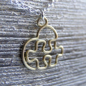 Small Brass Puzzle Heart Pendant image 1